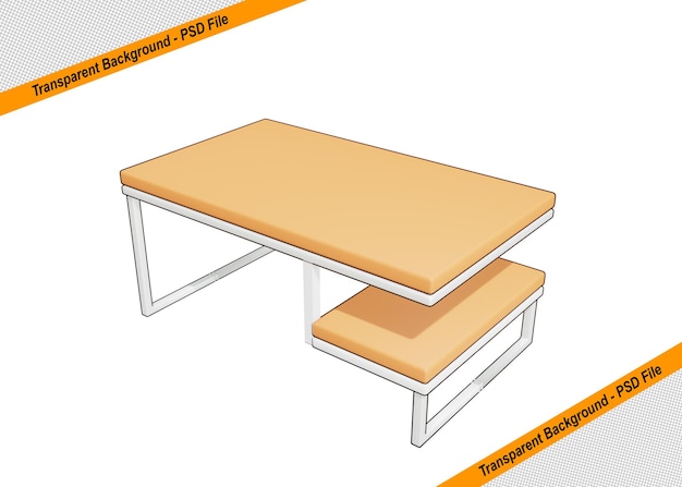 PSD 3d houten tafel pictogram geïsoleerd object