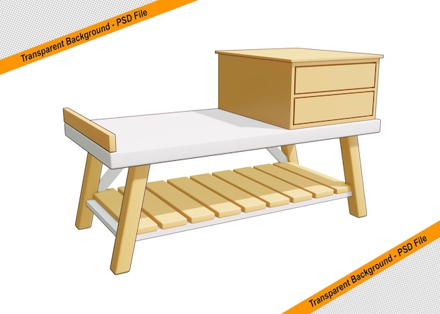 PSD 3d houten tafel pictogram geïsoleerd object