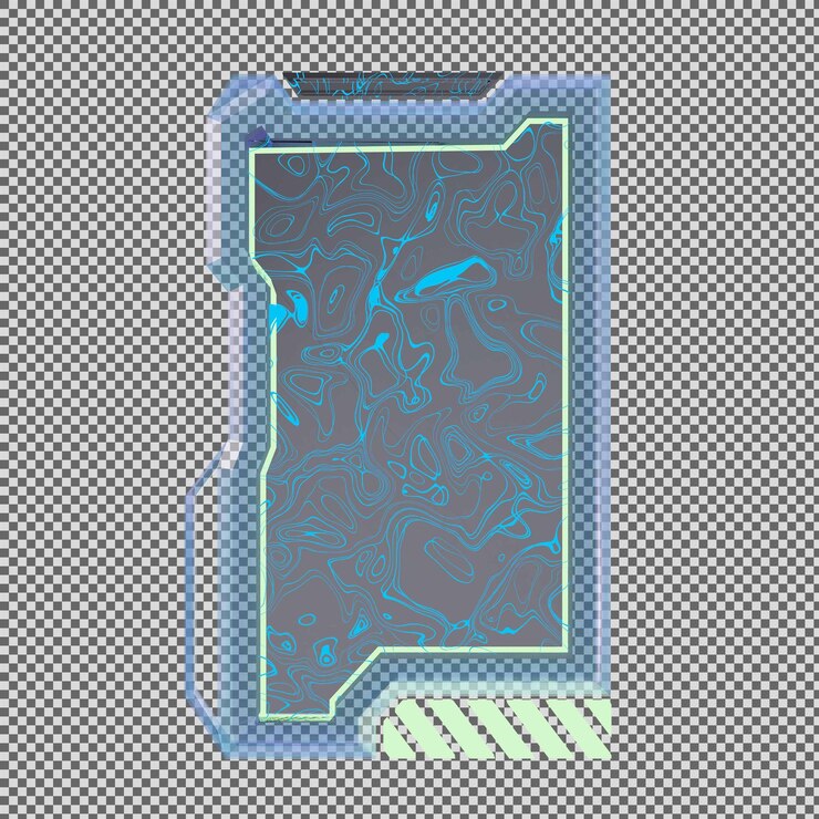 PSD 3d hud hologram text box element