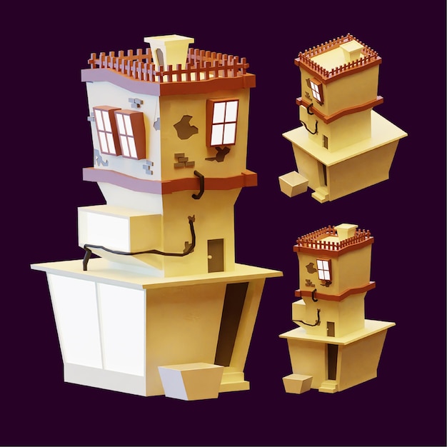 3D HUISBOUW LOWPOLY RENDER 9