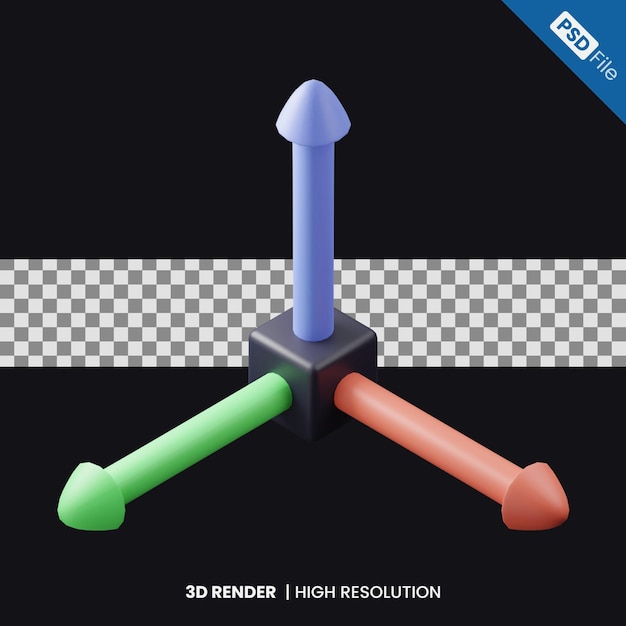 3d-hulpmiddel voor verplaatsen 3d illustratie