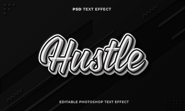 PSD 3d hustle text effect template