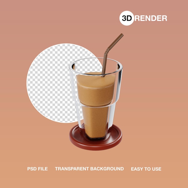 PSD 컵에 3d 아이스 cofee