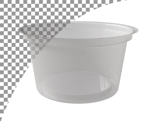 PSD 3d ice cream container rendered in transparent