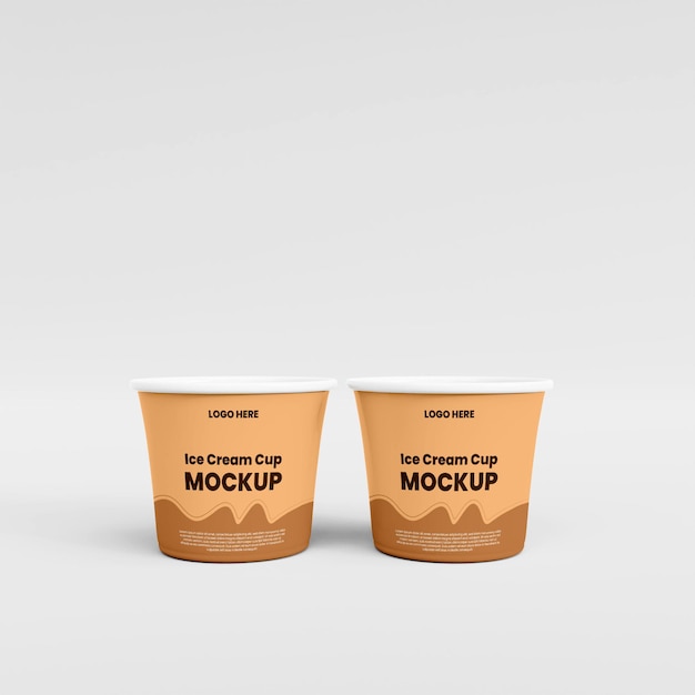 3D Ice Cream Cup Mockup