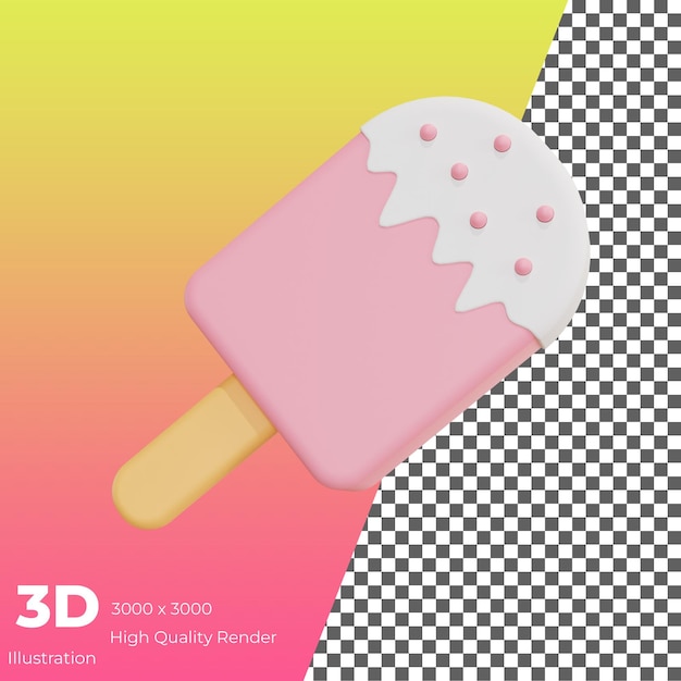 3d ice cream icon for summer