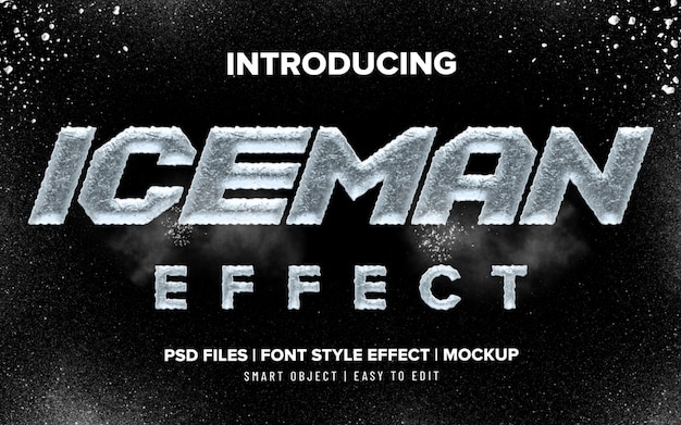 3d iceman frozen text effect