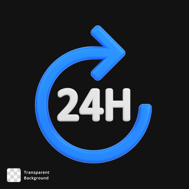 3d icon of a 24 hour return policy