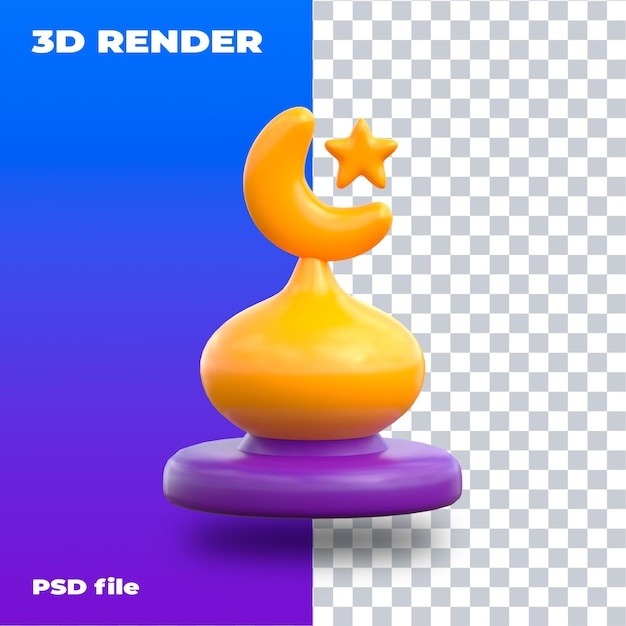 PSD 3d icon 3d render high resolution psd ramadan eid