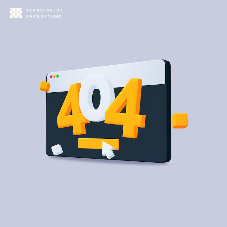 PSD 3d 图标 404 无法找到网站的插图