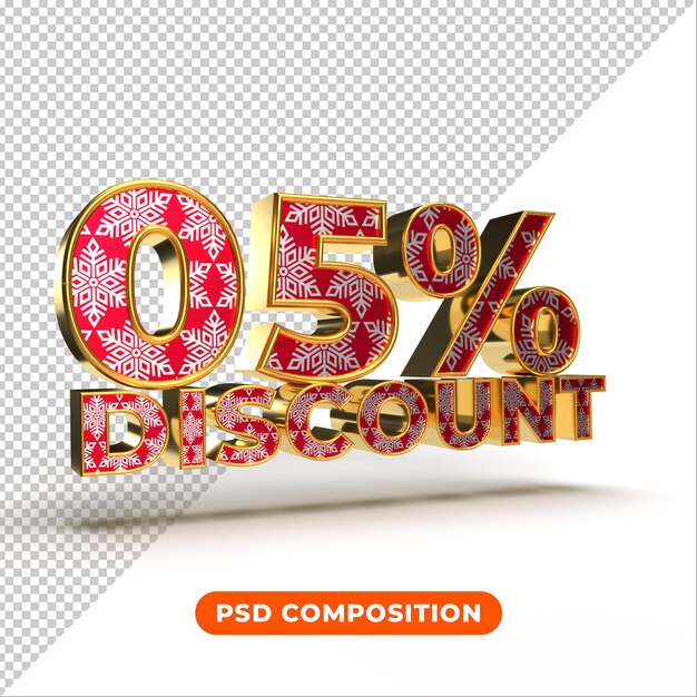 PSD 3d icon 5 percent discount