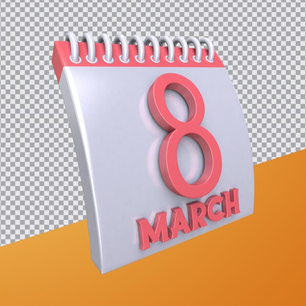 3d icon 8 march international women day premium psd