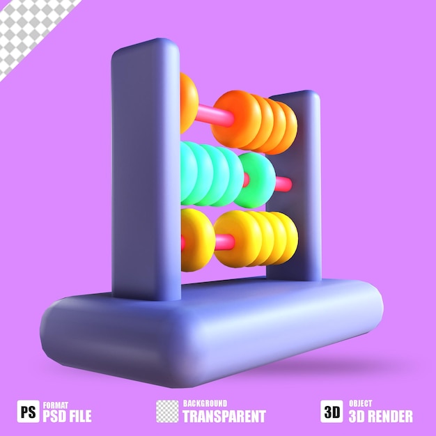 3d icon abacus for education