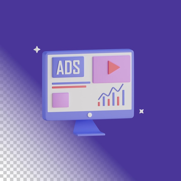 PSD 3d icon ads