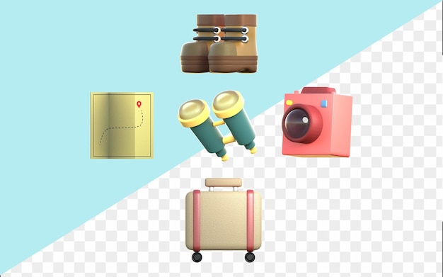 3D Icon Adventure Pack-illustraties voor reclame en promotie
