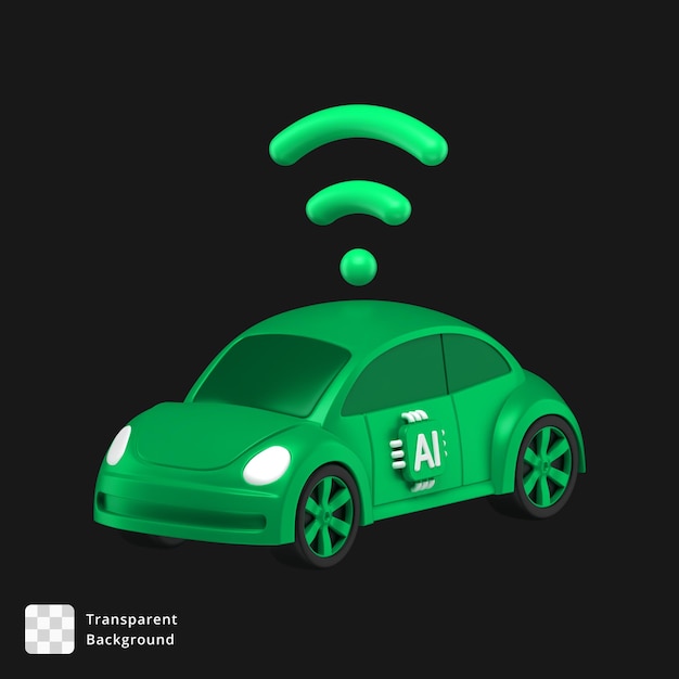 PSD 3d icon of ai car