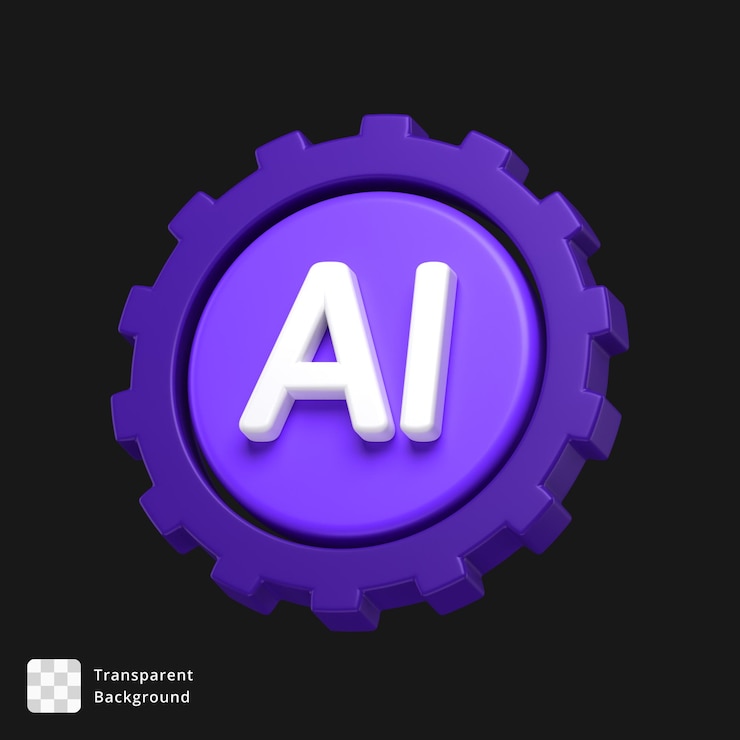 PSD 3d icon of an ai gear