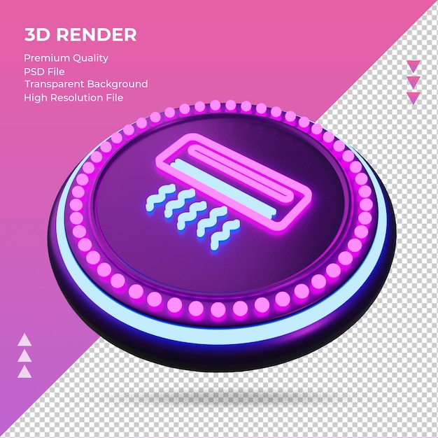 3dアイコンエアコンホテルネオンサインレンダリング右側面図