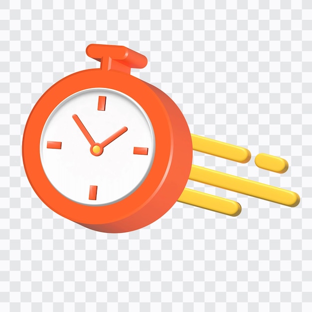 PSD 3d icon an alarm clock with a time