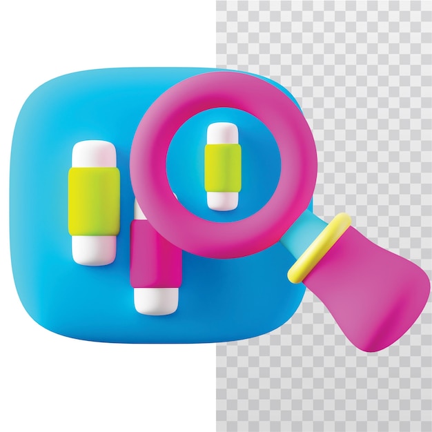 PSD 3d icon analyze illustration