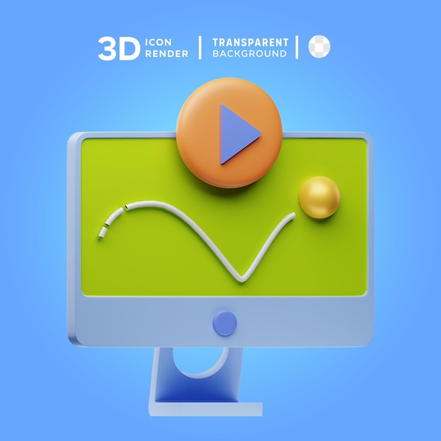 PSD 3d icon animation illustration