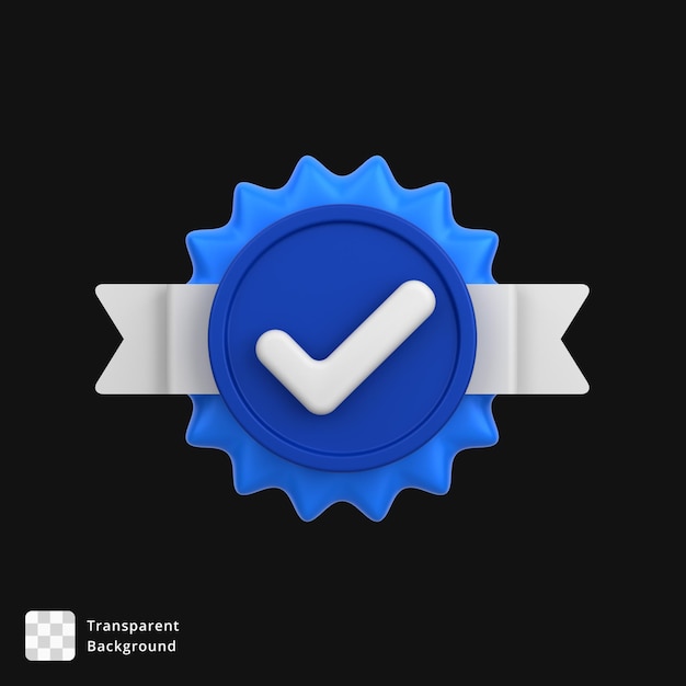 PSD 3d icon of a approve badge