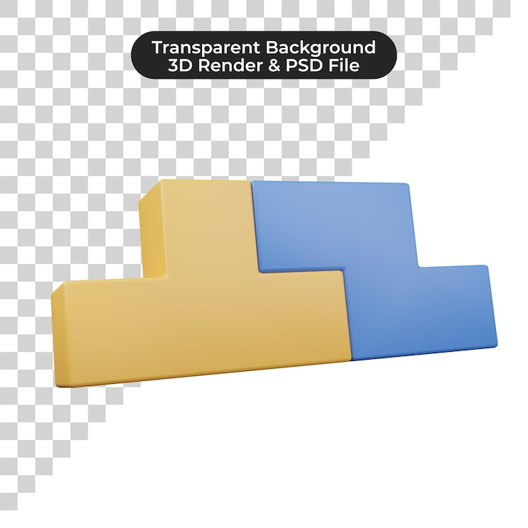 PSD 3d icon of arcade tetris