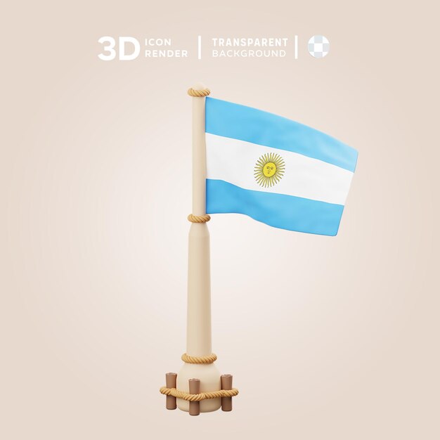 3d icon argentina flag illustration