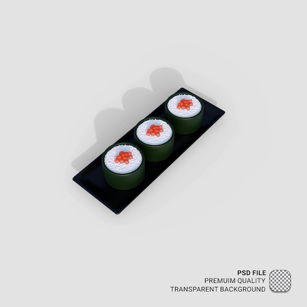 PSD 3d icon asia food sushi illustration