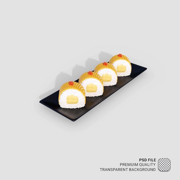 3d icon asia food sushi illustration