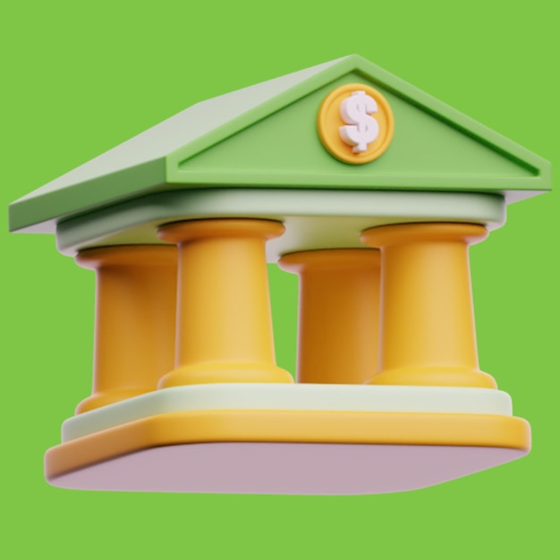 PSD 3d icon bank transparent background