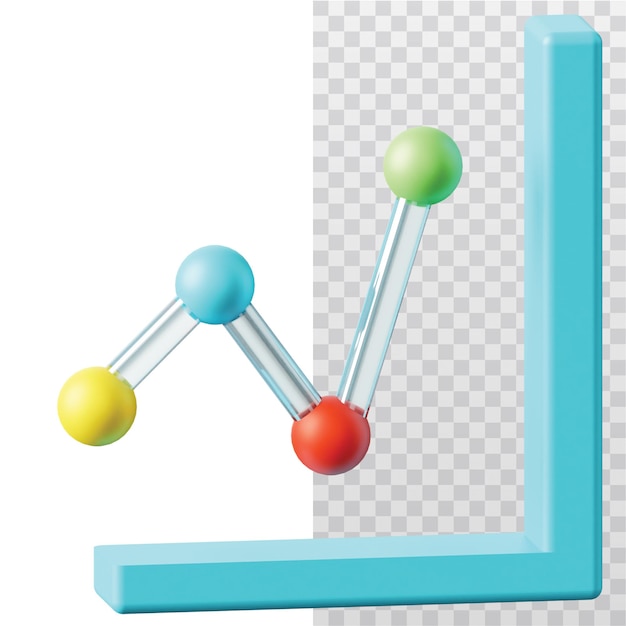 Illustrazione del grafico a barre a icone 3d