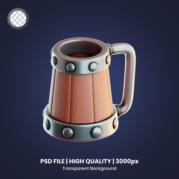 PSD 3d icon beer mug