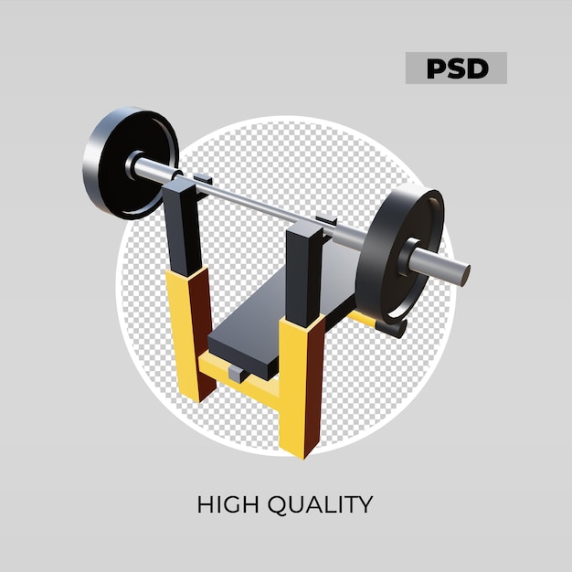 PSD 3dアイコンベンチプレスルック3