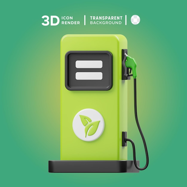 PSD 3d icon biofuel station illustration