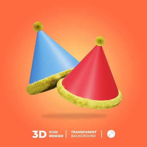 Cappello di compleanno icona 3d