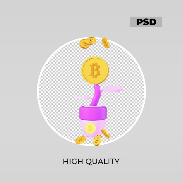 3d icon bitcoin invest look 5