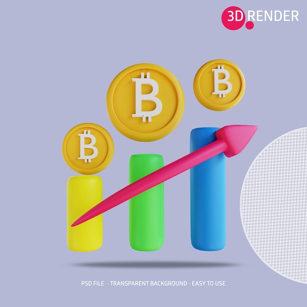 3d icon bitcoin trafic