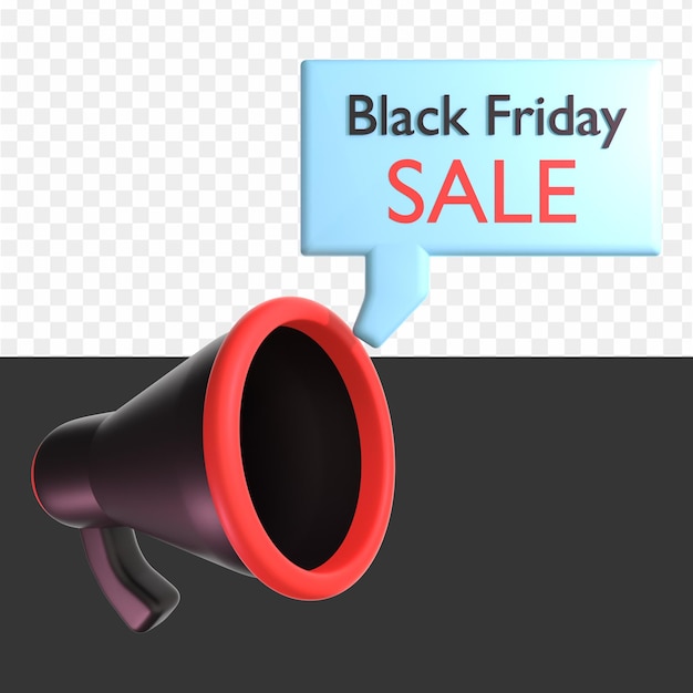 PSD 3d icon black friday sale