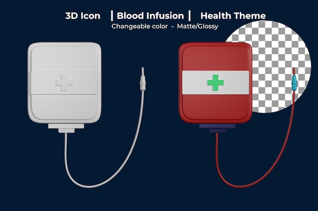 PSD icona 3d tema medico per infusione di sangue