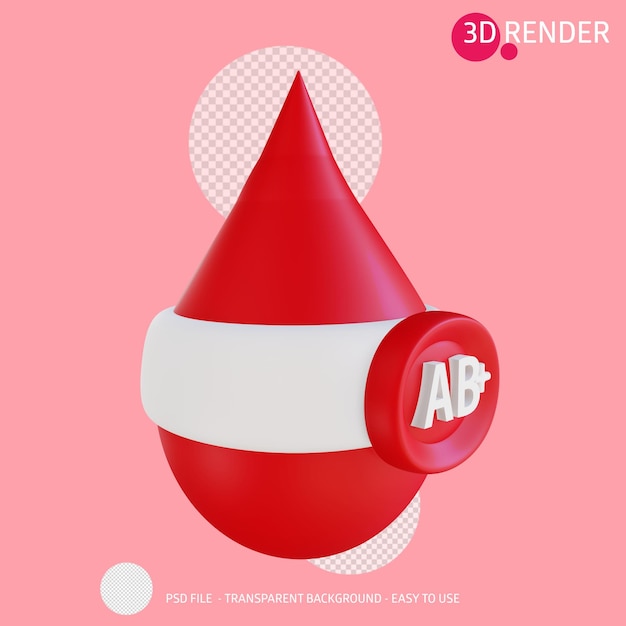 PSD 3d icon blood type