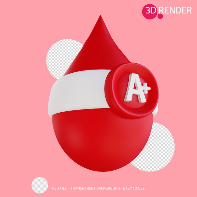 PSD 3d icon blood type