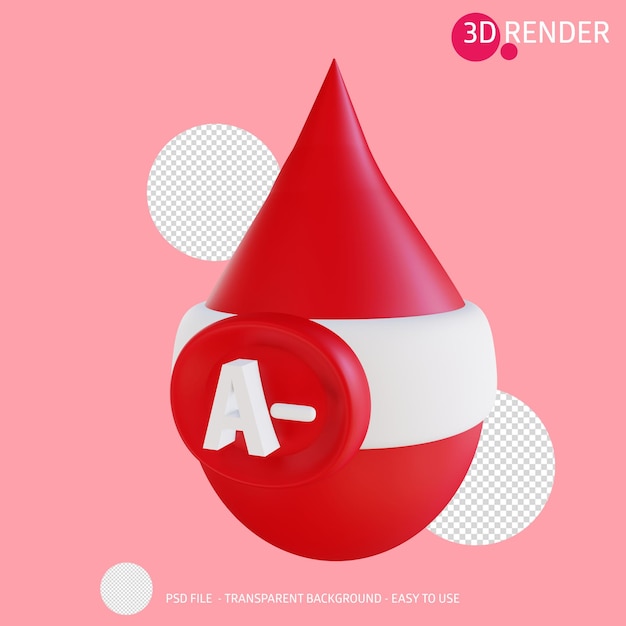 PSD 3d icon blood type