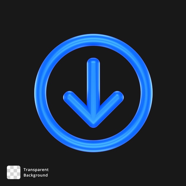 PSD 3d icon of a blue arrow