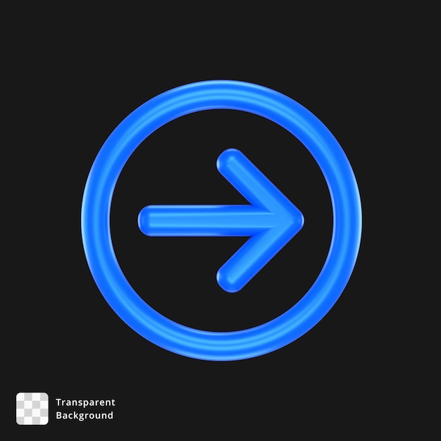 3D icon of a blue arrow