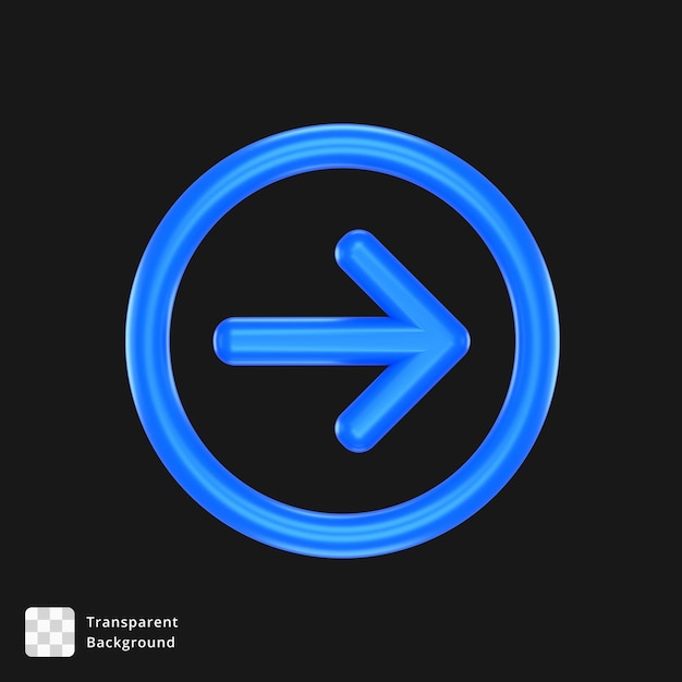 PSD 3d icon of a blue arrow