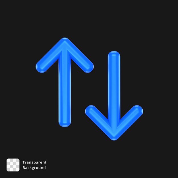 PSD 3d icon of a blue arrow