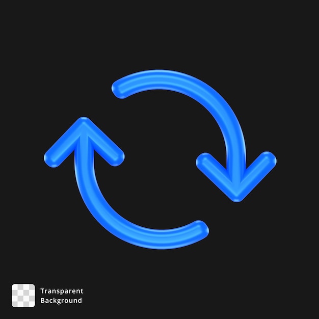 PSD 3d icon of a blue arrow