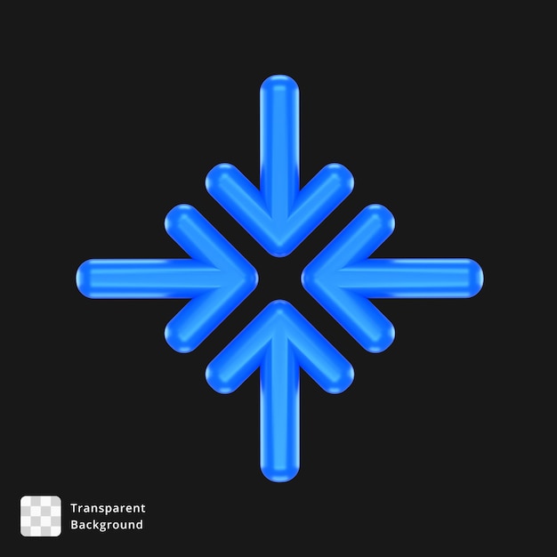 PSD 3d icon of a blue arrow