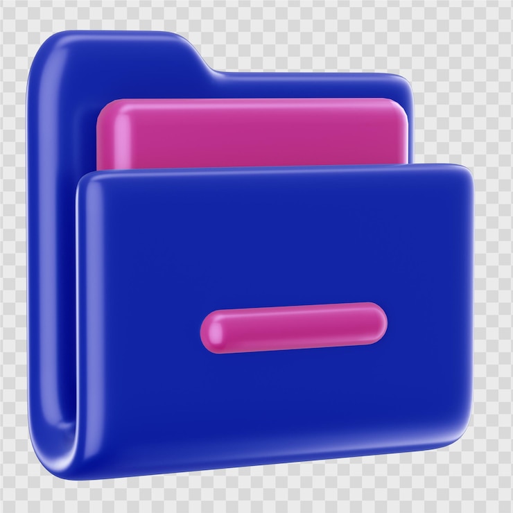 PSD 3d 아이콘 파란색과 분홍색 폴더